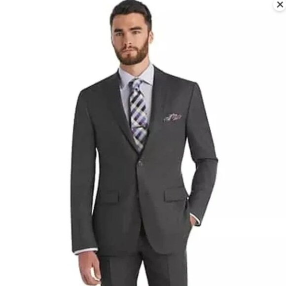 Jos. A. Bank Traveler Collection‎ Dark Gray Wool Blazer Tailored Fit Men's 46L - Picture 1 of 11